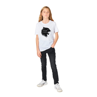 Camiseta Junior Unisex Estampado de Gato "Nieve y Garra" Michilandia | La tienda online de los fans de gatos