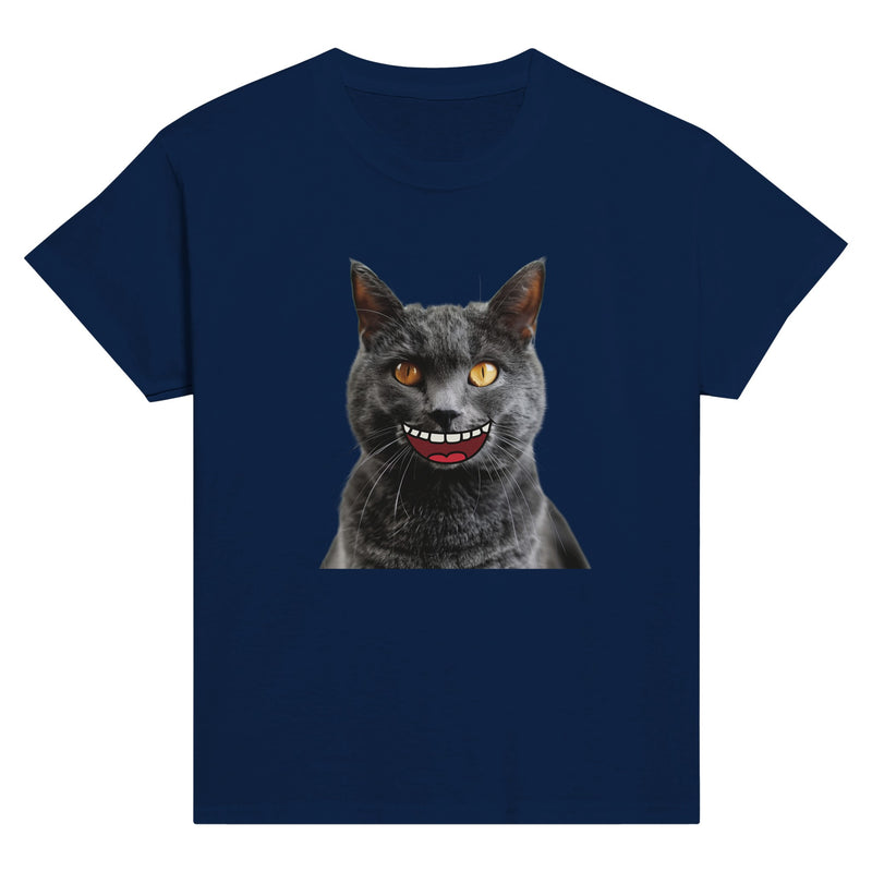 Camiseta Junior Unisex Estampado de Gato "Sonrisa Cartoon" Michilandia