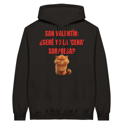 Sudadera con Capucha Unisex Estampado de Gato "Cena Sorpresa Miau" Michilandia | La tienda online de los fans de gatos