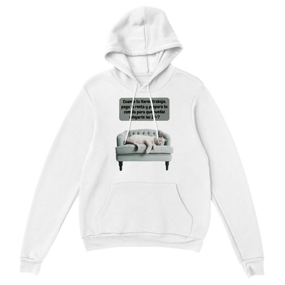 Sudadera con capucha unisex estampado de gato "Lazy Cat" Gelato