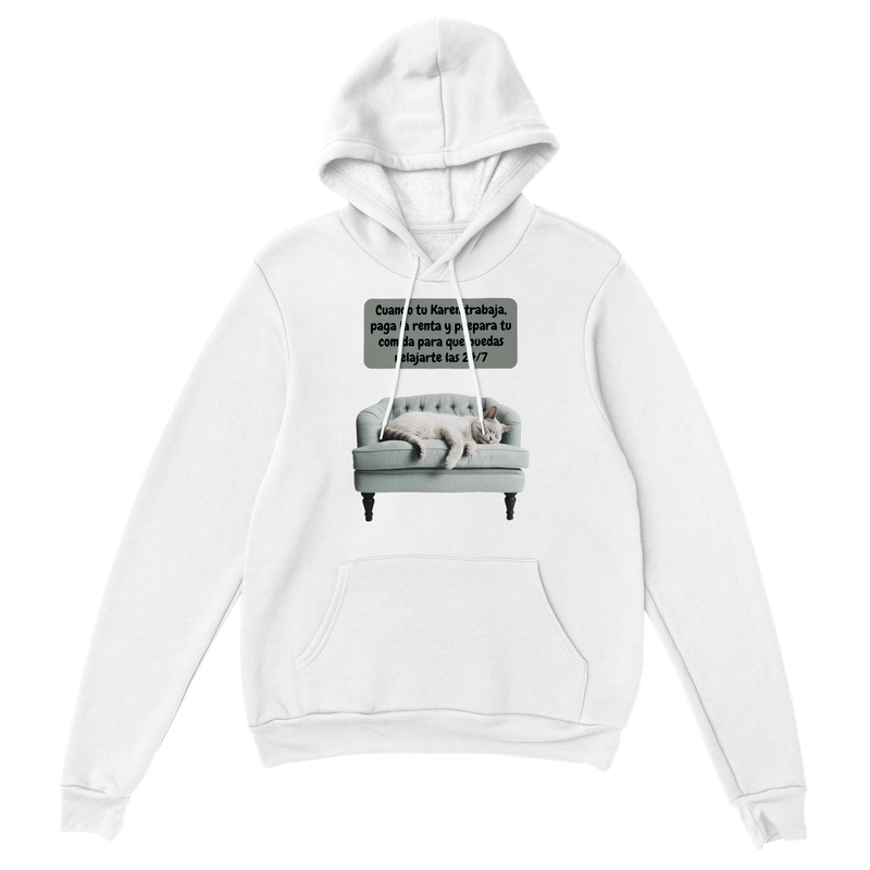 Sudadera con capucha unisex estampado de gato "Lazy Cat" Gelato