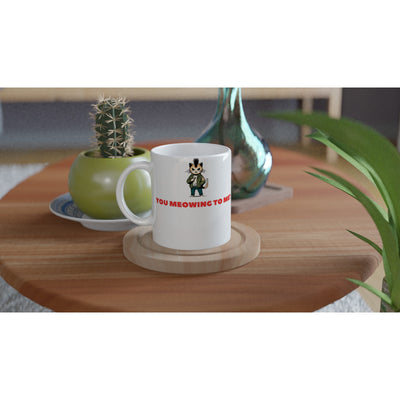 Taza Blanca con Impresión de Gato "Miau Driver" Michilandia | La tienda online de los fans de gatos