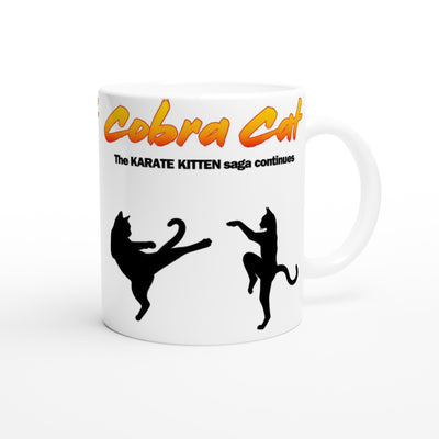 Taza Blanca con Impresión de Gato "Cobra Cat: La Saga Continúa" Michilandia | La tienda online de los fans de gatos