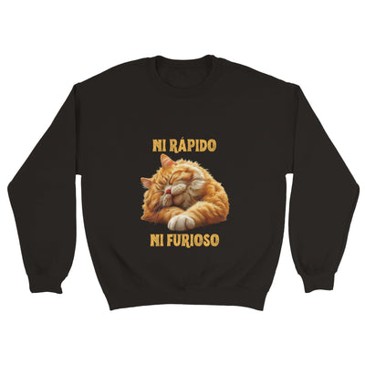 Sudadera Unisex Estampado de Gato "Ni rápido Ni furioso" Michilandia | La tienda online de los fans de gatos