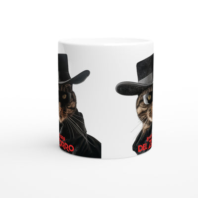 Taza Blanca con Impresión de Gato "Miau Enmascarado" Michilandia