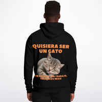 Sudadera deportiva con capucha unisex estampado de gato "Vida de Miau" Subliminator