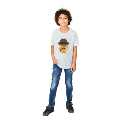 Camiseta Junior Unisex Estampado de Gato "Gentleman Miau" Michilandia