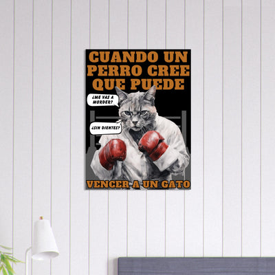 Panel de aluminio impresión de gato "Round One" Michilandia | La tienda online de los amantes de gatos