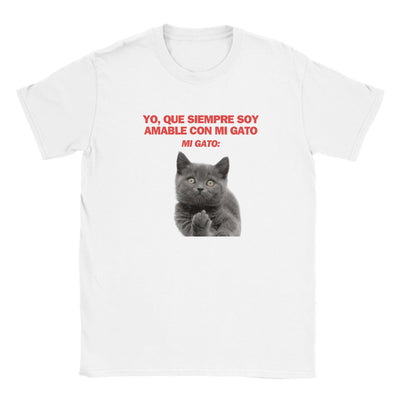 Camiseta Junior Unisex Estampado de Gato "Desafío Gatuno" Michilandia | La tienda online de los fans de gatos