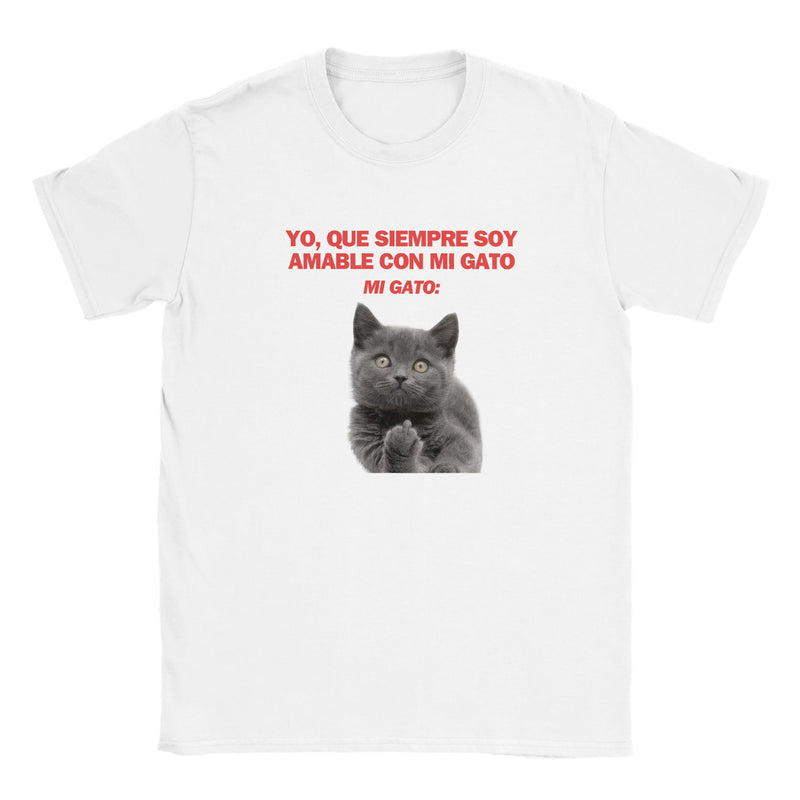 Camiseta Junior Unisex Estampado de Gato "Desafío Gatuno" Michilandia | La tienda online de los fans de gatos