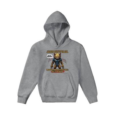 Sudadera con capucha júnior estampado de gato "Modo Wolverine" Michilandia | La tienda online de los fans de gatos