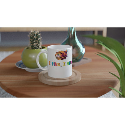 Taza Blanca con Impresión de Gato "Miau Apretado" Michilandia | La tienda online de los fans de gatos