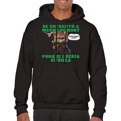 Sudadera con capucha unisex estampado de gato 