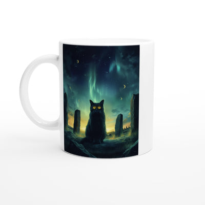 Taza Blanca con Impresión de Gato 