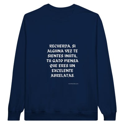 Sudadera Unisex Estampado de Gato "Elogio Felino" Michilandia | La tienda online de los fans de gatos