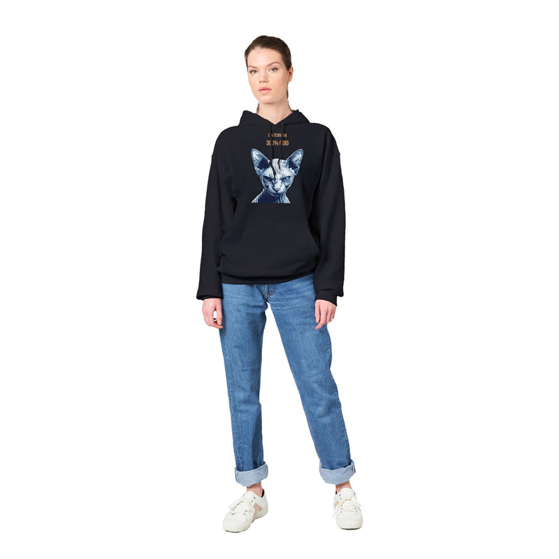 Sudadera con Capucha Unisex Estampado de Gato "Sphynx Implacable" Michilandia