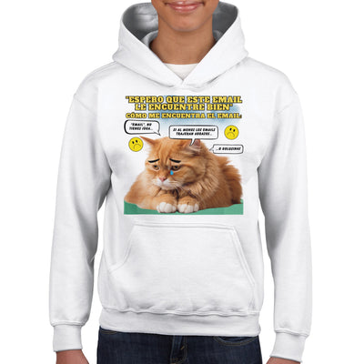 Sudadera con capucha júnior estampado de gato 