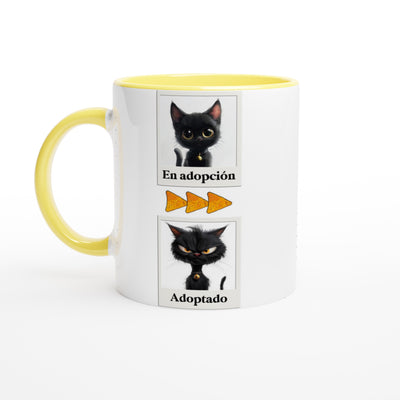 Taza Bicolor con Impresión de Gato "Antes y Después" Michilandia