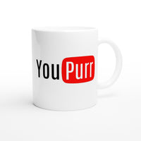 Taza Blanca con Impresión de Gato "YouPurr" Michilandia | La tienda online de los fans de gatos