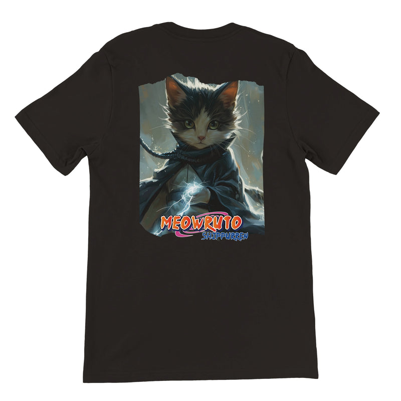 Camiseta Prémium Unisex Impresión Trasera de Gato 