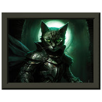 Póster semibrillante de gato con marco metal "Michi Travieso Asgardiano" Gelato