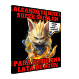 Lienzo de Gato "Super Saiyajin Felino" Michilandia | La tienda online de los amantes de gatos