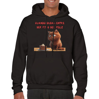 Sudadera con Capucha Unisex Estampado de Gato 