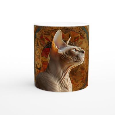 Taza Blanca con Impresión de Gato 