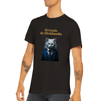 Camiseta unisex estampado de gato "El Conde de Michilandia" Gelato