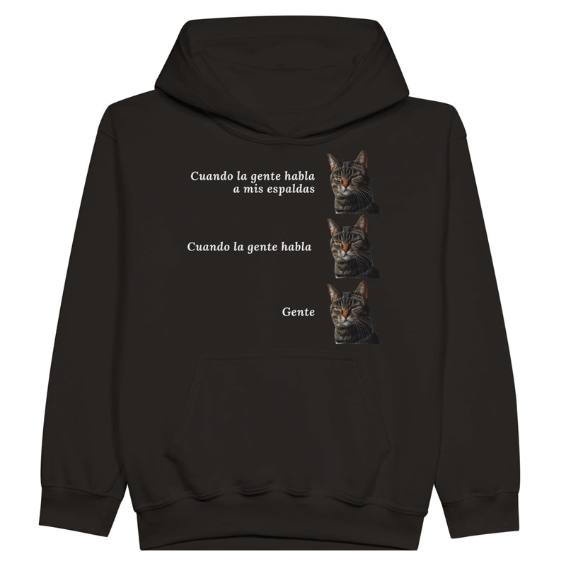 Sudadera con capucha júnior estampado de gato "Gente" Michilandia | La tienda online de los fans de gatos