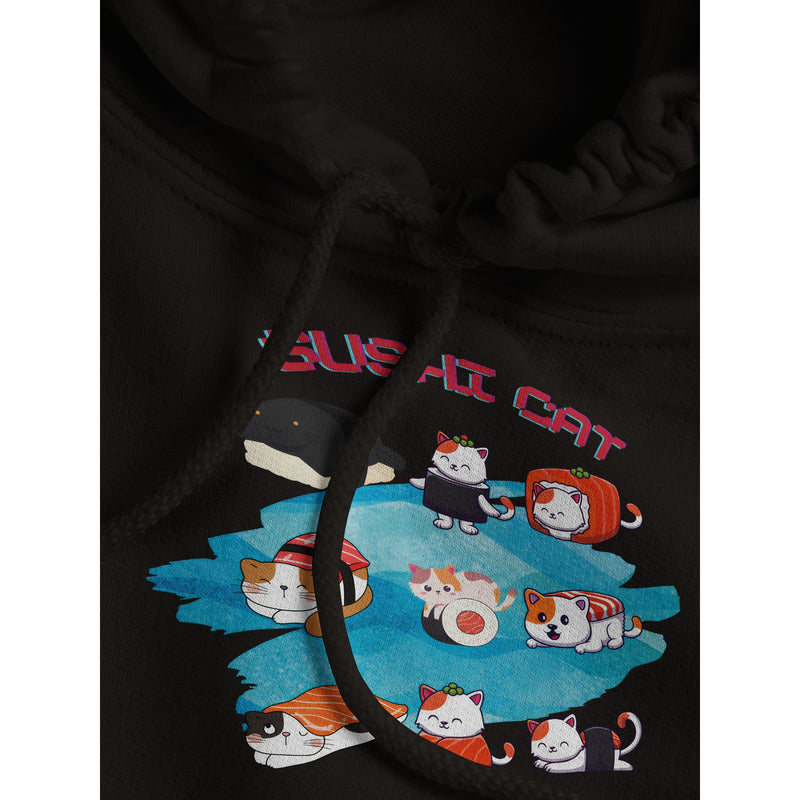 Sudadera con Capucha Unisex Estampado de Gato "Sushi Cat" Michilandia | La tienda online de los fans de gatos