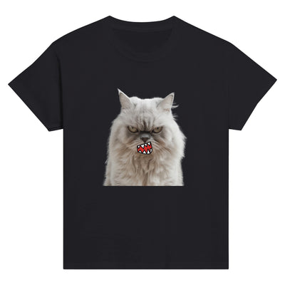 Camiseta Junior Unisex Estampado de Gato "Miau de Rabia" Michilandia