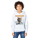 Sudadera con capucha júnior estampado de gato "Agradecido Miau" Michilandia