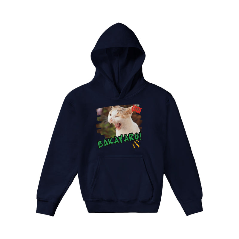 Sudadera con capucha júnior estampado de gato "Expresión Audaz" Michilandia | La tienda online de los amantes de gatos