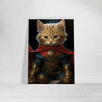 Póster semibrillante de gato con colgador "Marvel Michi"