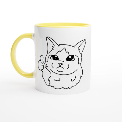 Taza Bicolor con Impresión de Gato "Lágrimas de Aprobación" Michilandia