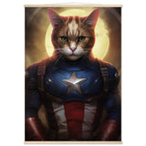 Póster semibrillante de gato con colgador "Colores de Heroísmo"