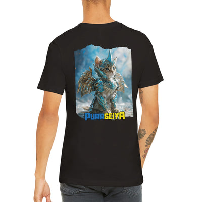 Camiseta Prémium Unisex Impresión Trasera de Gato 