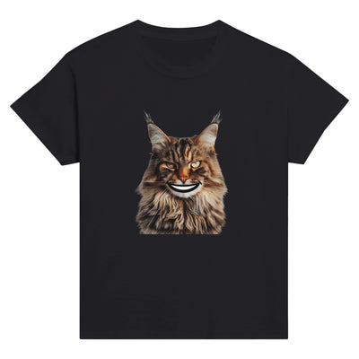 Camiseta Junior Unisex Estampado de Gato "Sonrisa de Maine Coon" Michilandia