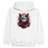 Sudadera con capucha júnior estampado de gato 