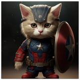 Lienzo de gato "Michi Captain America"