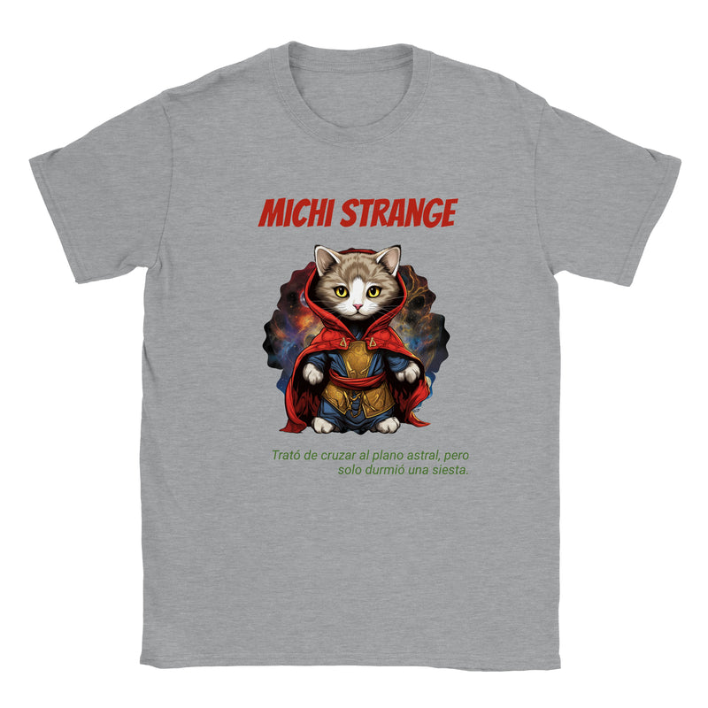 Camiseta unisex estampado de gato "Michi Strange" Gelato