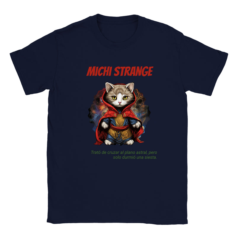 Camiseta unisex estampado de gato "Michi Strange" Gelato