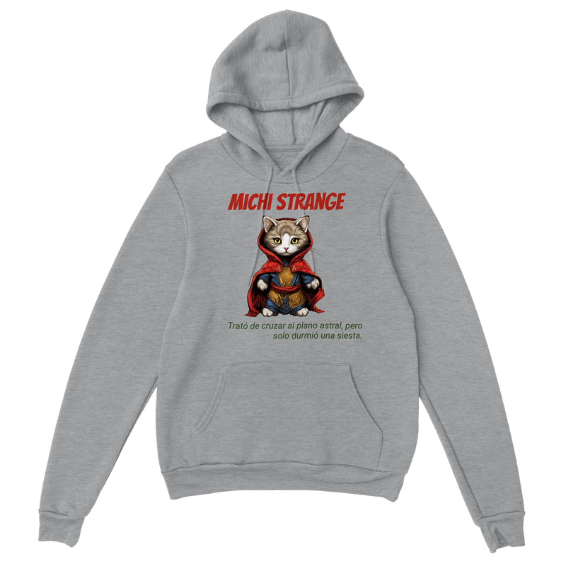 Sudadera con capucha unisex estampado de gato "Michi Strange" Gelato