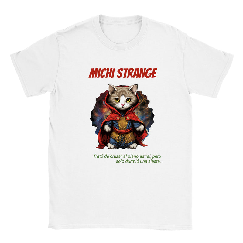 Camiseta unisex estampado de gato "Michi Strange" Gelato