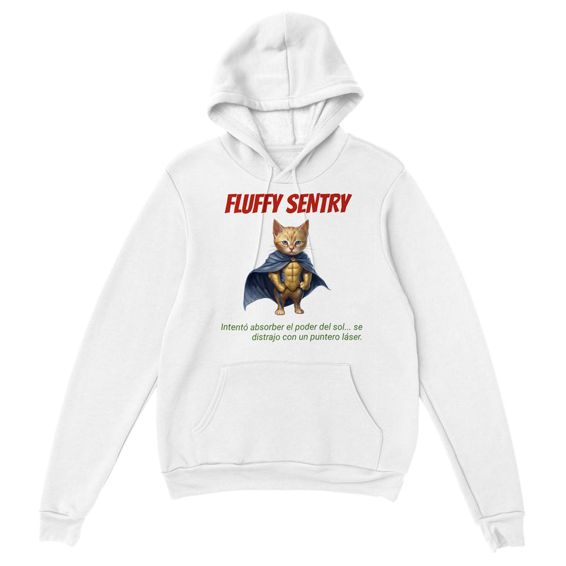 Sudadera con capucha unisex estampado de gato "Fluffy Sentry" Gelato