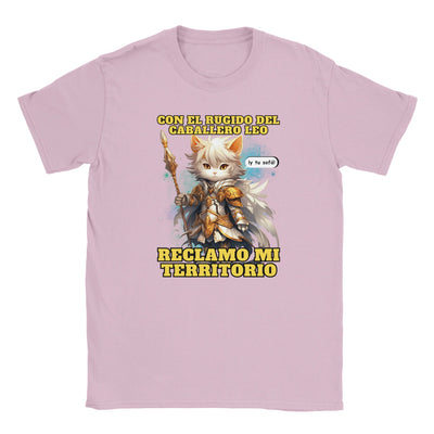 Camiseta júnior unisex estampado de gato "Caballero del Sofá" Michilandia | La tienda online de los amantes de gatos