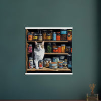 Póster semibrillante de gato con colgador "Travesuras Culinarias" Gelato