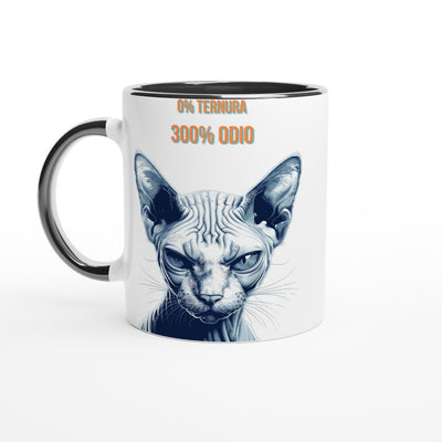 Taza Bicolor con Impresión de Gato 