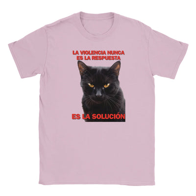 Camiseta Junior Unisex Estampado de Gato "Solución Felina" Michilandia | La tienda online de los fans de gatos